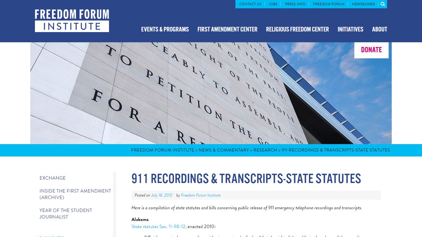 911 Recordings & Transcripts-State Statutes | Freedom ...